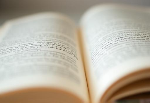 Open book with text